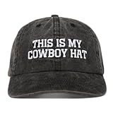 InnoBeta Cowboy Gifts Hat Cap for Men, Funny Adjustable Embroidered Cowboy Trucker Hat - Grey