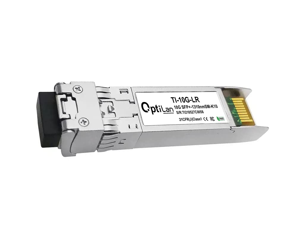 OptiLan 10GBase-LR SFP+ Transceiver, 1310nm, Single Mode Fiber10km, Compatible with Cisco, Ubiquiti, UniFi UF-SM-10G and Other Open Switches, LC Interface,(3Year Warrantee)