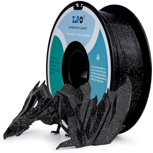 ZIRO Shiny Sparkle Glitter with Transluent Base PLA, 1.75MM Twinkling Black