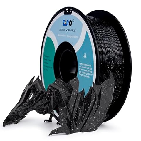 ZIRO PLA Glitter Filament 1.75mm 3D Printer Filament PLA 1.75mm Twinkling Color Series 1kg (2.2lbs), Dimensional Accuracy +/- 0.03mm, Twinkling Black