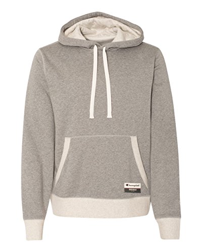 Authentic Originals Sueded Fleece Pullover Hood (AO600) Oxford Grey/Oatmeal Heather, M
