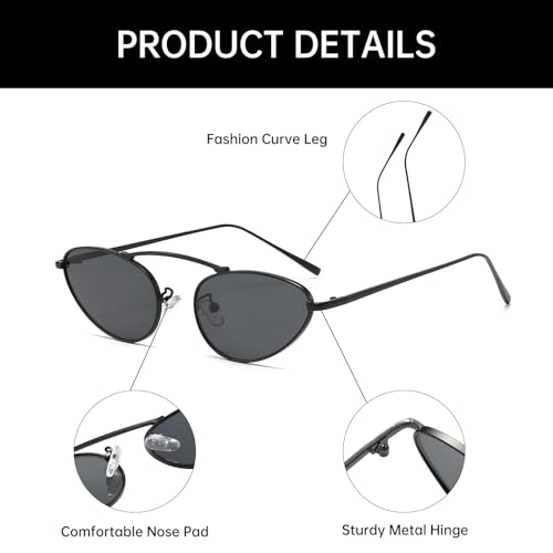 YAMEIZE Trendy Cat Eye Sunglasses - Vintage Metal Frame Eyewear UV400 Protection for Women Men Outdoor4