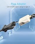 4 Pack of EU European to US/CA Plug Adapter-Type A, Europe Outlet Travel Adapters Universal Power Jack Wall Plug Travel from Europe/Asia to USA/Canada