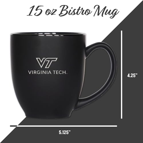Image of Rico Industries NCAA Primary 15-Oz Personalized Matte Black Bistro Mug - for Hot or Cold Drinks