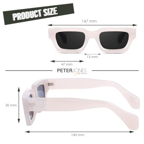 Image of Peter Jones Thick Sides Broad Frame UV Protected Unisex Sunglasses (3659)