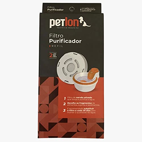 Filtro Carvao Ativado Fonte Bebedouro Petlon Caes e Gatos Refil 02 Unidades