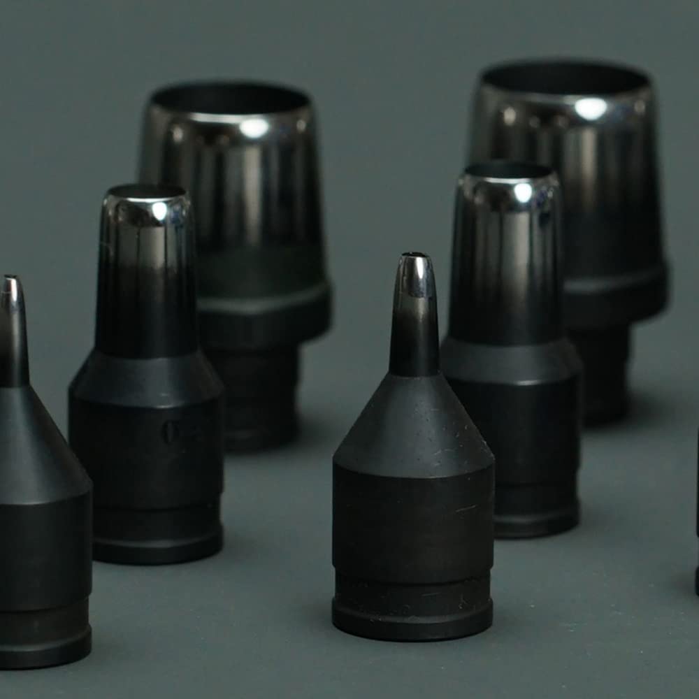 Toplionace Set di Perforatori Rotondi in Pelle per Punzonatura con Testa Intercambiabile in Pelle, Diametro 1-15mm, con Scatola di Legno