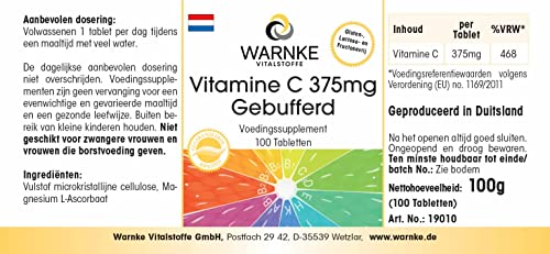 Vitamine C tamponnée pour estomac sensible comprimés non acides Warnke