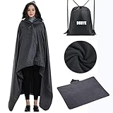 DOBYE Outdoor Stadium Blanket, Waterproof Outdoor Fleece Blanket, Windproof Hooded Blanket for Camping, Picnic, Sports, Travel, Concerts, Festival, Dogs, Large