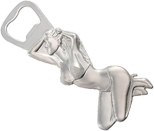 Abrebotellas de cerveza, abridor de cerveza sexy con forma de dama con imán, herramienta de apertura de tapa de botella de vino de metal para