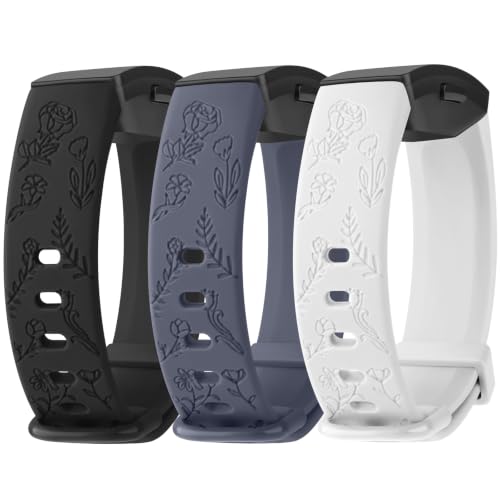 Fitbit Inspire HR & Fitbit Inspire 2 & Fitbit Inspire & Ace 2�p�V���R���o���h 3�{�p�b�N ���f�B�[�X �����Y S L (�u���b�N+�u���[�O���[+�p�[�v���AS:5.5�C���`~7.9�C���`�̎��p)
