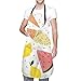 Ciliegio Gelato Frutta Dessert Unisex Divertente Grembiule da forno Grembiule regolabile regolabile Grembiuli con tasche per cucinare il gelato del fumetto limone fragola fragola anguria dessert