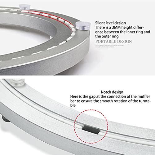 Shijianx Aluminium Alloy Bearing Turntable Ring Swivel Plate Heavy Duty-Mute-Aluminum Dining Table Turntable Base-Bearing Mute Rotating Rail (Diameter: 20Cm -80Cm) #TOP3