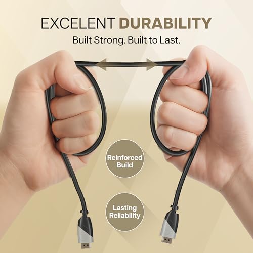 Image of GEONIX 1.5 Meter Hi-Speed 4K@60Hz HDMI to HDMI Cable, Compatible with Smart HDTV, Laptop, Monitor, Projector, Gaming Console, supports upto 32 Audio Channels (Black)