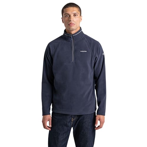 Polaire semi-zippée homme thermorégulatrice et anti-boulochage
