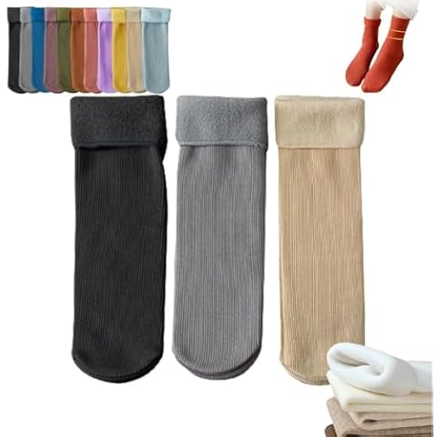 Xunnisa Foracharm Socks, Fleececozy - Ultra Soft Velvet Slim Thermal Socks, Foracharm Thermal Socks, Janemore Socks-3pcs C||one size Cover