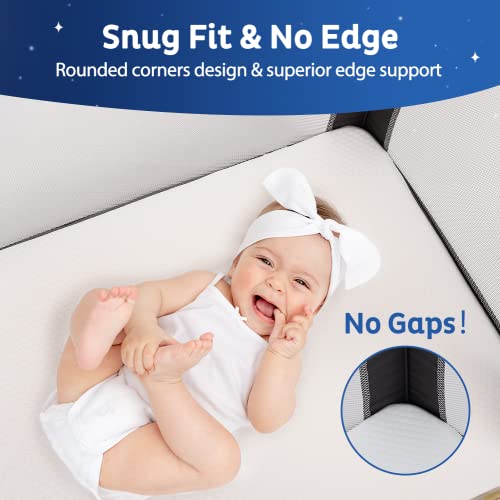 Papablic Pack and Play Mattress Dual Sided Mattress for Babies and