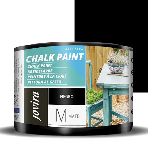 JOVIRA PINTURAS Chalk Paint, Pittura al Gesso, Matte all' Aqua, Rinnova il tuo arredamento con creatività. (375 ml, Nero)