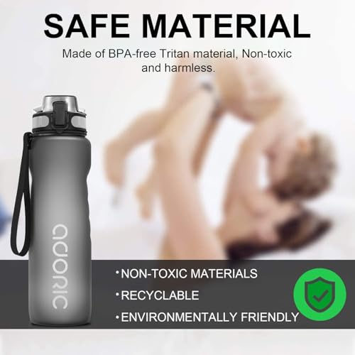 ADORIC Sports Water Bottle, BPA Free Tritan Non-Toxic Plastic Sport Water Cup, Durable Leak Proof Water Bottle with Filter, Flip Top - 9