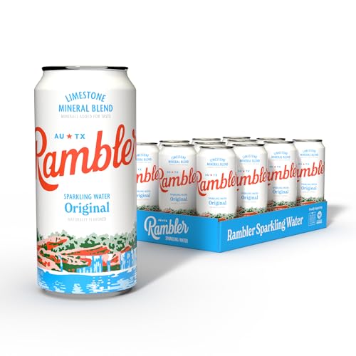 Image of AUTX RAMBLER Sparkling Water, Texas Limestone Mineral Blend, Original Natural Flavor, 16-Ounce Tallboy Cans, 12-Pack