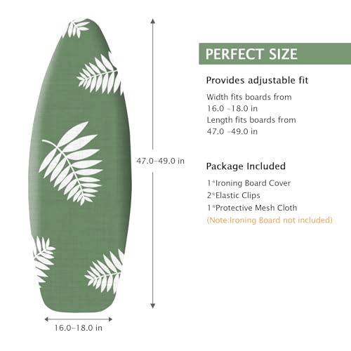 Image of SheeChung Ironing Board Cover and Pad 18 inchx49 inch,Thick Scorch Resistant Padding,Heavy Duty Ironing Cover Fits Extra Wide Boards,Elastic Edge & Adjustable Fastener,Silicone Coating