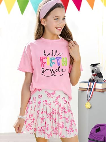 Image of First Day of School Shirt Girls Boys Preschool to 5th Grade Tshirt Kids Back to School Graphic Tee Tops