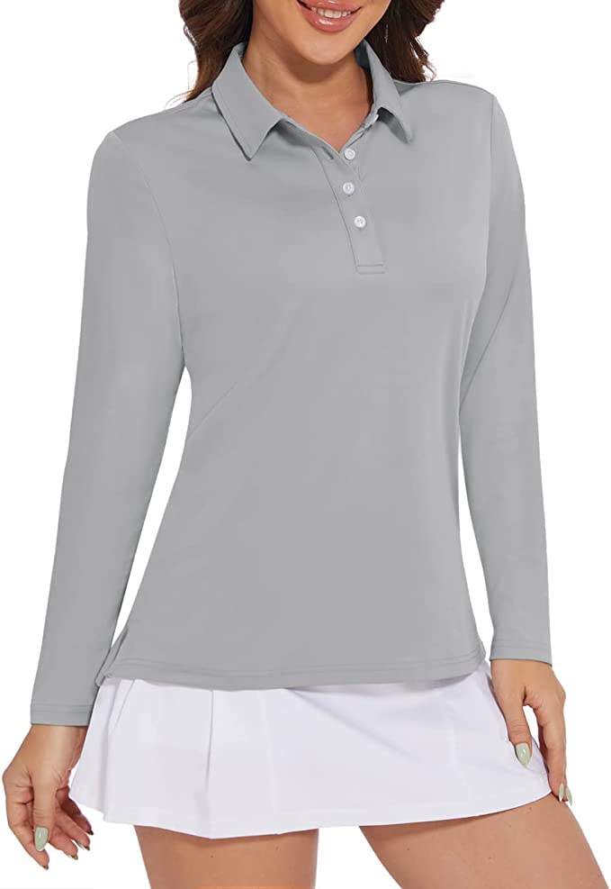 Polo de golf à manches longues gris clair taille M MAGCOMSEN - 4