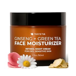 Tree to Tub Retinol Anti Aging Face Moisturizer for Dry & Sensitive Skin – Anti Wrinkle Hyaluronic Acid Facial Moisturizer, Vitamin A & E Night Cream for Women & Men w/Organic Aloe, Natural Ginseng