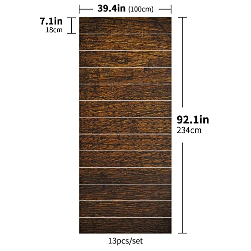 Niaodidili Wooden Chestnut Brown Self Adhesive Stair Stickers, Peel And Stick Vinyl Risers Staircase Murals Decals Sticker Decor For Steps,39.4''X7.1''X13Pcs #TOP4