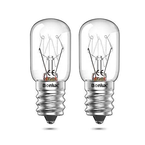 Bonlux 15W Screw Bulb Salt Lamp Dimmable E14 SES Small Edison Pygmy Bulb, Scentsy Replacement Plug in Wax Melt Burner Bulbs, Fridge Light Oven Lamp, Microwave 220V 230V 240V, Warm White