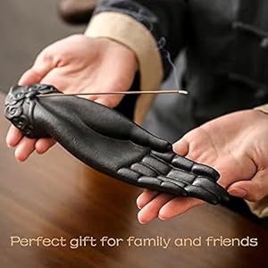 Ceramic Incense Holder for Sticks Incense Burner Holder Zen Decor with Buddha Hand Design Protection from Evil 102 L X 25 W X 12 H