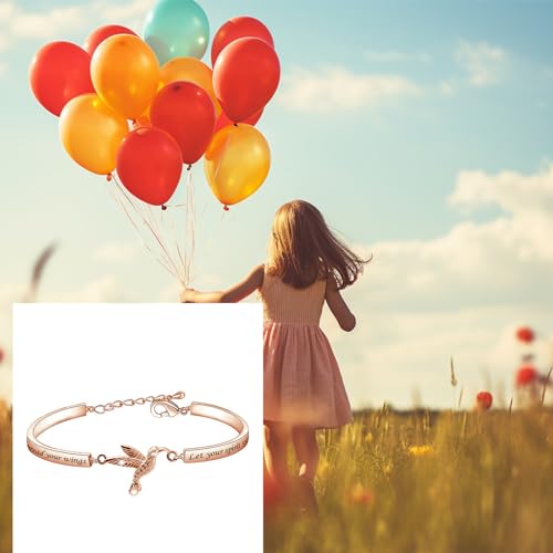 HOLLP Humming Bird Charm Bracelet Humming Bird Lover Gift Spread Your Wings & Let Your Spirit Soar Bracelet4