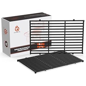 QuliMetal 17.5" Grill Grates for Weber Spirit 300/400 and Spirit II 300 Series, Spirit E/S-310 E/S-320 E/S-330, Spirit 700, Genesis Silver/Gold B & C, Genesis 1000-3500, Cast Iron Part for Weber 7638 7639