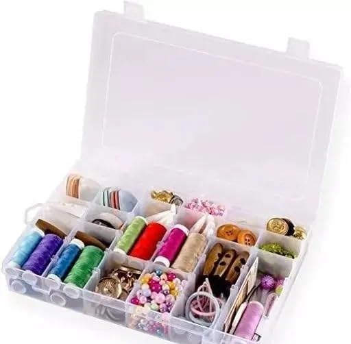 Women’s Plastic Jewellery Grid Organizer Box with Imitation Adjustable Dividers 36 Grid Boxes for Travel, Home, Storage Box for MACKUP, Jewellery Vanity Box NO |Type -649 for Home and Kitchen