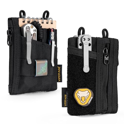 Image of VIPERADE VE18 EDC Pouch, Pocket Organizer Pouch for Men, EDC Pocket Organizer Pouch, 3 Slots with 2 Zipper Pockets, Velcro Pouch Multitool Pouch (Small-VE18S)