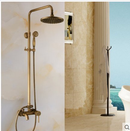 Robinet de baignoire et douche pluie laiton antique Gowe pour rénovation salle de bain