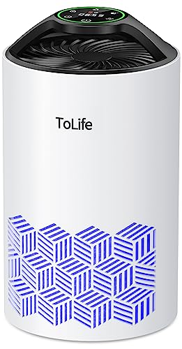 ToLife Air Purifiers for Bedroom, HEPA Air Cleaner for Room, Filters 99.97% Smoke Pollen Dander Dust, Portable Air Purifier with Low Noise Sleep Mode for Desktop Office, White ToLife Air Purifiers for Bedroom, HEPA Air Cleaner for Room, Filters 99.97% Smoke Pollen Dander Dust, Portable Air Purifier with Low Noise Sleep Mode for Desktop Office, White
