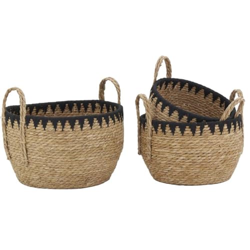 Cache-pots en jonc lot de 3 paniers de fleurs assortis tressage naturel - 2