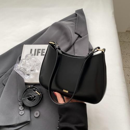 Aucuu Handtasche Damen, Umhängetasche Damen Klein Handtasche, Y2K Crossbody Bag, PU Leder Schultertasche, Mini Hobo Bag mit 2 Schultergurten für Dating Party Einkaufe, Bolso vintage