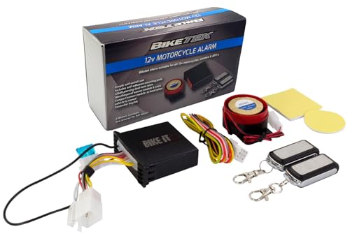 Bike It Motorcycle Remote Alarm Full Model Motorbike Scooter Anti theft Security System 12V Universal x2 Remote Control Key Fob