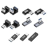 安心の日本企業 MSL FORCE USB-Aオス to USB-Aメス USB3.2 変換アダプタ 10Gbps 高速データ転送 L字 U字 直角 3A 小型 軽量 プラグ&プレイ wxm-10g (Fタイプ, 1個)