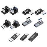 【単品販売あり】 USB-Aオス to USB-Aメス USB3.2 変換アダプタ 10Gbps 高速データ転送 L字 U字 直角 3A 小型 軽量 プラグ&プレイ 日本の中小企業 wxm-10g (全種類セット(各1種), 1個)