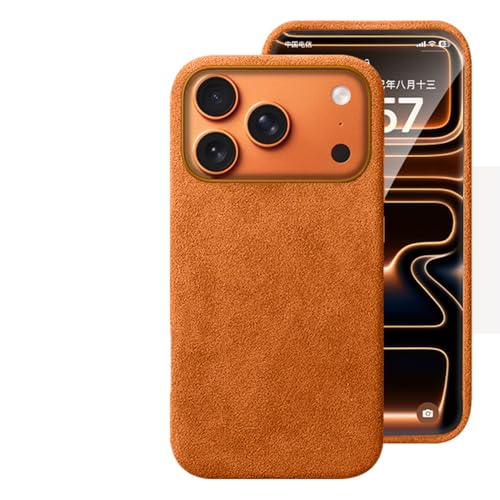 Coque iPhone Air orange en daim : le style magnétique pour vos sorties