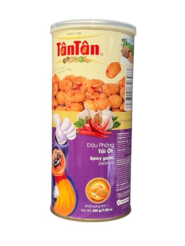 Image of 1 Pack - Spicy Garlic Peanuts - Dau Phong Toi Ot - 7 Oz per Can