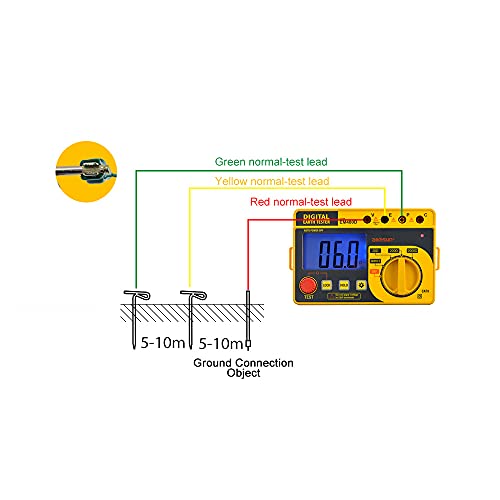 Allsun GEM480D Em480D Digital Earth Tester Insulation Resistance Detector Ground Resistance Meter Earth Ground Resistance Tester Measure Ac Voltage To 200V thumb #7
