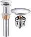 Bathroom Sink Drain, Vessel Sink Pop Up Drain With Detachable Basket Stopper,Anti-Explosion And Anti-Clogging Drain Strainer, Sink Drain Assembly Without Overflow Polished Chrome, REGALMIX RWF082A
