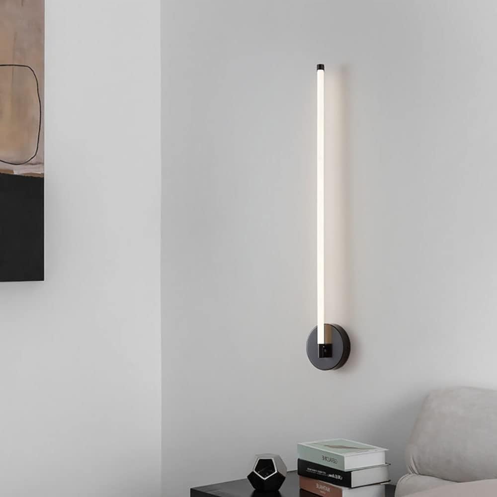 Apliques de Pared Modernos de Cobre, Lámpara de Pared Lineal Negra, Led, Tubos Largos de Acrílico Blanco, Decoración