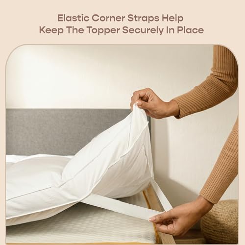 Image of SleepyCat Cotton Microfiber Soft Mattress Topper | Baffle Box Quilting 2 Inch Thickness & Breathable Fill Pefect for All Sleepers (King, 75X72 Incheswhite)