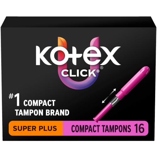 U by Kotex Click Compact Tampons – Super Plus, Unscented, 128 ct