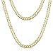 Produktbild 925 Sterling Silber Panzerkette Halskette für Mann - Dicke 5 mm: 9K Gelbgold Vergoldet/Länge 50 cm